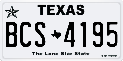TX license plate BCS4195