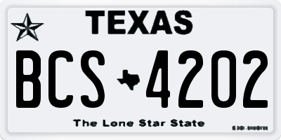TX license plate BCS4202
