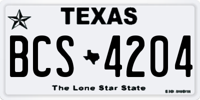 TX license plate BCS4204