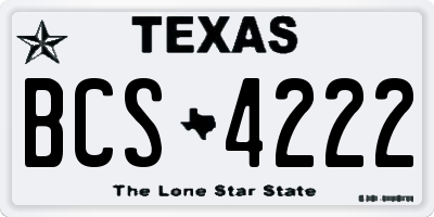 TX license plate BCS4222