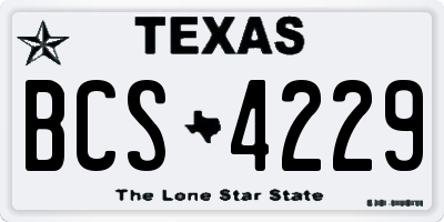 TX license plate BCS4229