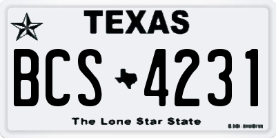 TX license plate BCS4231