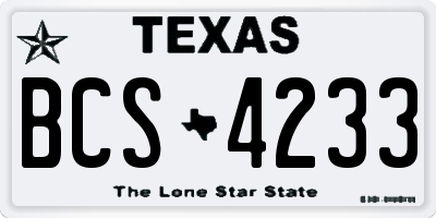 TX license plate BCS4233