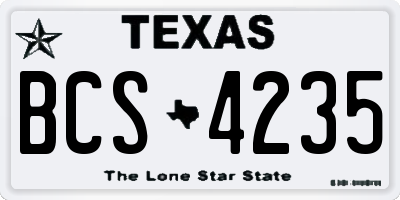 TX license plate BCS4235