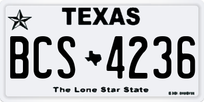TX license plate BCS4236
