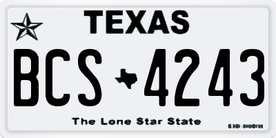 TX license plate BCS4243