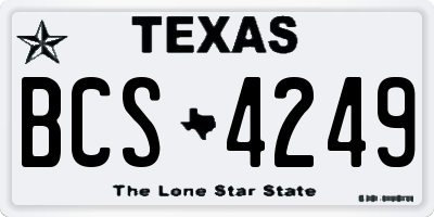 TX license plate BCS4249