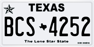 TX license plate BCS4252