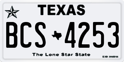 TX license plate BCS4253
