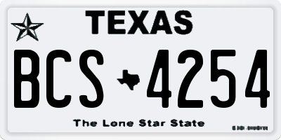 TX license plate BCS4254