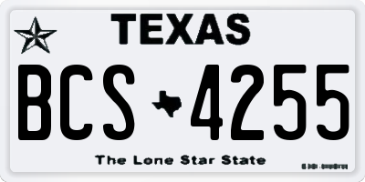 TX license plate BCS4255