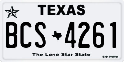 TX license plate BCS4261