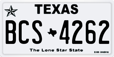 TX license plate BCS4262