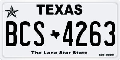 TX license plate BCS4263