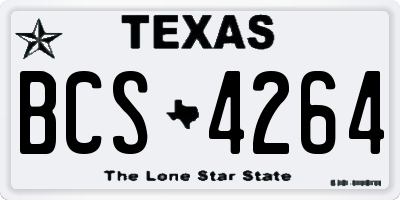 TX license plate BCS4264