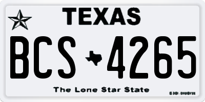 TX license plate BCS4265