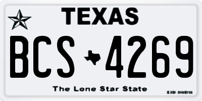 TX license plate BCS4269