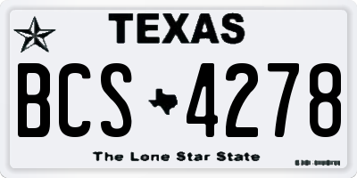 TX license plate BCS4278