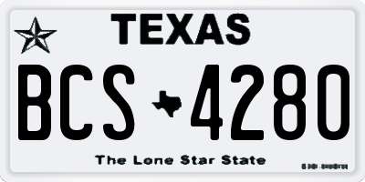 TX license plate BCS4280