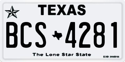 TX license plate BCS4281