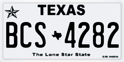 TX license plate BCS4282