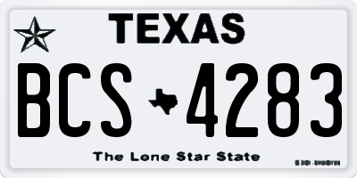 TX license plate BCS4283