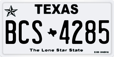 TX license plate BCS4285