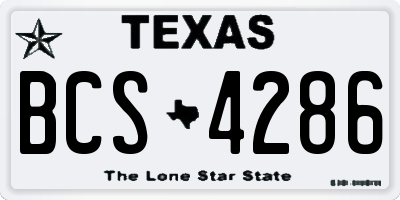 TX license plate BCS4286