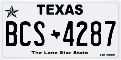 TX license plate BCS4287
