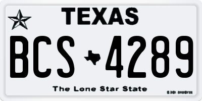 TX license plate BCS4289