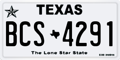 TX license plate BCS4291
