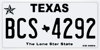 TX license plate BCS4292