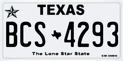 TX license plate BCS4293