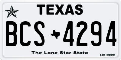 TX license plate BCS4294