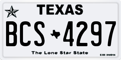 TX license plate BCS4297