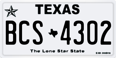 TX license plate BCS4302