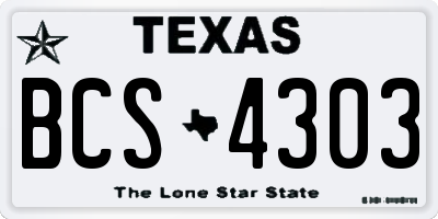 TX license plate BCS4303