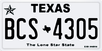 TX license plate BCS4305