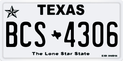 TX license plate BCS4306