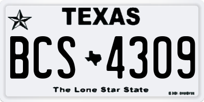TX license plate BCS4309