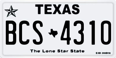 TX license plate BCS4310