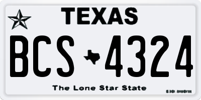 TX license plate BCS4324