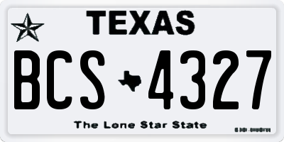 TX license plate BCS4327
