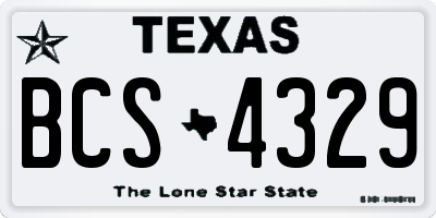 TX license plate BCS4329