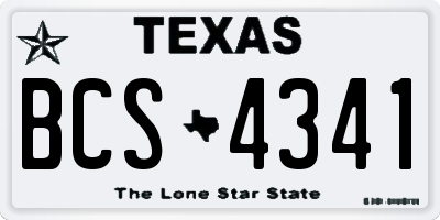 TX license plate BCS4341