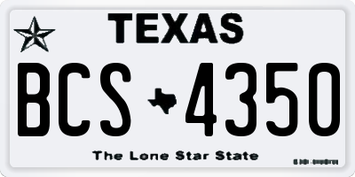 TX license plate BCS4350