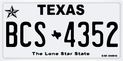 TX license plate BCS4352