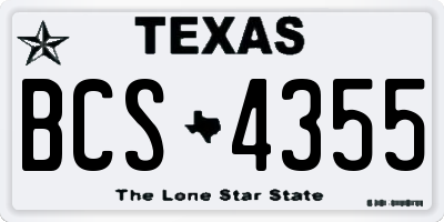 TX license plate BCS4355