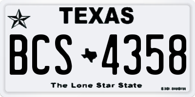 TX license plate BCS4358