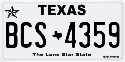TX license plate BCS4359